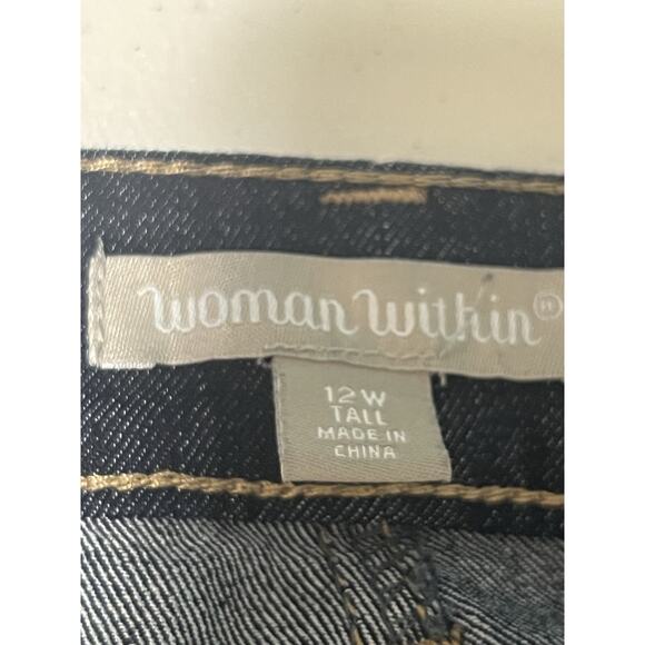 Woman Within Women’s 12W Tall Blue Boot Cut Jeans With Pockets‎ Plus Size EUC - Picture 6 of 10